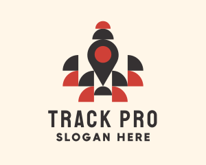 Tracker - Spliced Location Pin logo design