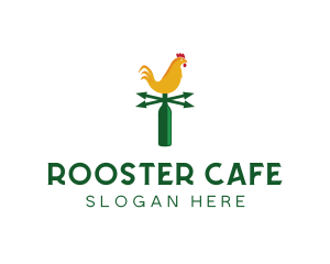 Rooster Weathercock Bottle logo design