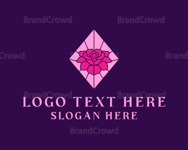 Pink Rose Stained Glass Logo