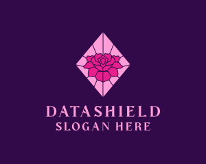Pink Rose Stained Glass Logo