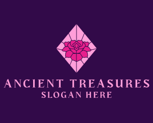 Pink Rose Stained Glass logo design