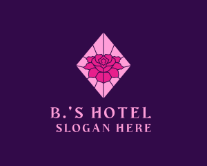 Pink Rose Stained Glass logo design