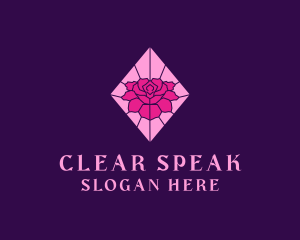 Pink Rose Stained Glass logo design