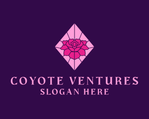 Pink Rose Stained Glass logo design