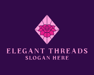 Pink Rose Stained Glass logo design