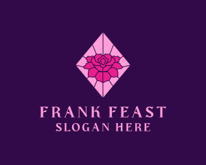 Pink Rose Stained Glass logo design