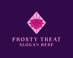 Pink Rose Stained Glass logo design