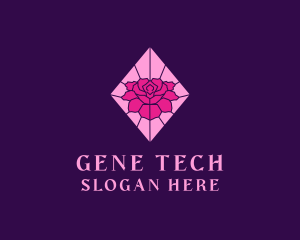 Pink Rose Stained Glass logo design