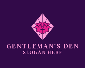 Pink Rose Stained Glass logo design