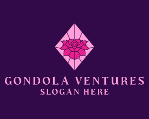 Pink Rose Stained Glass logo design