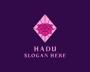 Pink Rose Stained Glass logo design
