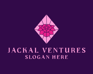 Pink Rose Stained Glass logo design