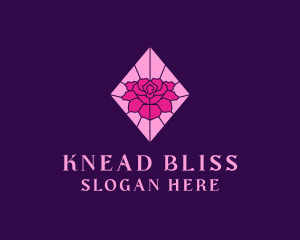 Pink Rose Stained Glass logo design