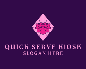 Pink Rose Stained Glass logo design