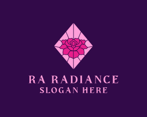 Pink Rose Stained Glass logo design