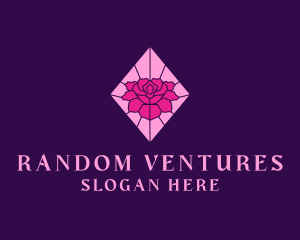 Pink Rose Stained Glass logo design