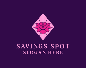 Pink Rose Stained Glass logo design