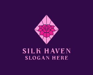 Pink Rose Stained Glass logo design