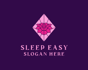 Pink Rose Stained Glass logo design