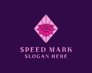 Pink Rose Stained Glass logo design