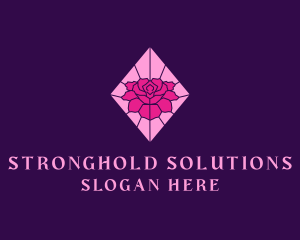 Pink Rose Stained Glass logo design