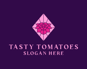 Pink Rose Stained Glass logo design