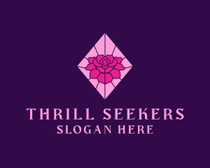 Pink Rose Stained Glass logo design