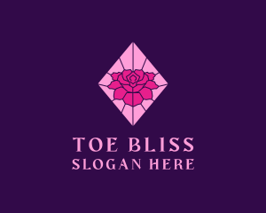 Pink Rose Stained Glass logo design