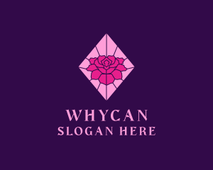 Pink Rose Stained Glass logo design