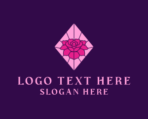 Pink Rose Stained Glass Logo