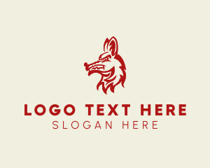 Red Fox - Angry Coyote Animal logo design