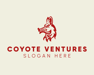 Angry Coyote Animal  logo design