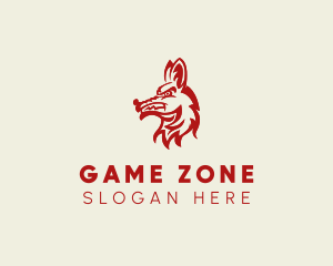 Angry Coyote Animal  logo design