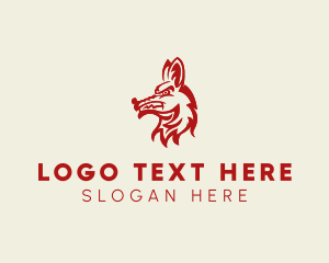 Angry Coyote Animal  Logo