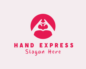 Sign Language - Heart Hand Gesture logo design