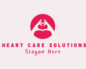 Heart Hand Gesture logo design