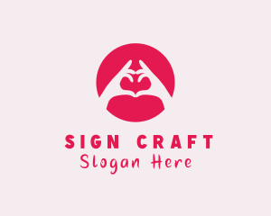 Heart Hand Gesture logo design