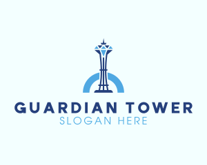 Diamond Tower Skyscraper logo design