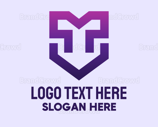 Purple Geometric Shield Logo