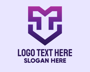 Mobile Gaming - Purple Geometric Shield logo design