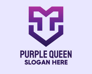 Purple Geometric Shield logo design