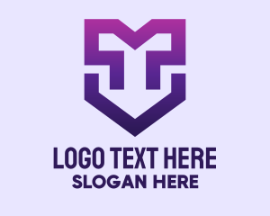 Gaming - Purple Geometric Shield logo design