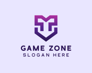 Purple Geometric Shield logo design