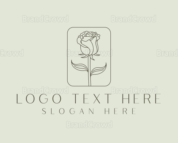 Organic Rose Flower Logo