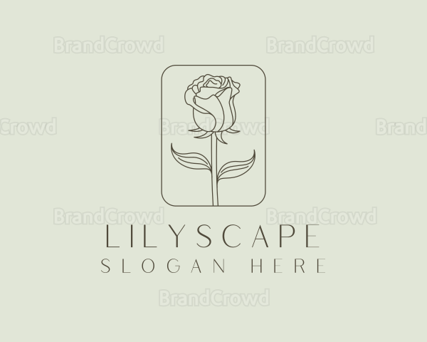 Organic Rose Flower Logo