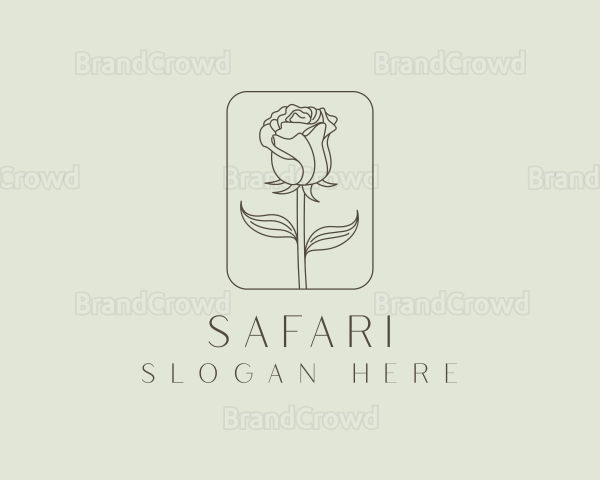 Organic Rose Flower Logo