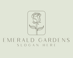 Organic Rose Flower  logo design