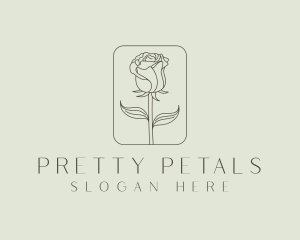 Organic Rose Flower  logo design