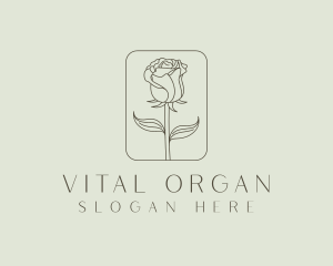 Organic Rose Flower  logo design