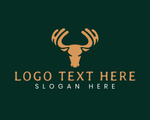 Horn - Moose Elk Antler logo design